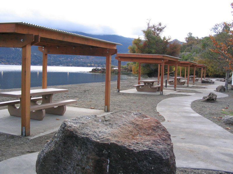 picnic tables at park